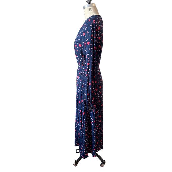 SugarHill Brighton Glenda Midi Dress in Navy, Heart Print Size 14 - Picture 3 of 7